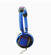 Urbanz Tartan Fashion Headphones - Blue