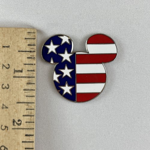 DISNEY Pin Mickey Mouse Icon USA American Flag Patriotic Stars & Stripes 2001 - Picture 2 of 4