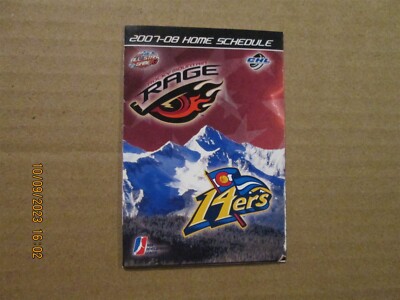 CHL Rocky Mountain Rage & 14ers Dual 2007-08 Team Logo Home Pocket Schedule