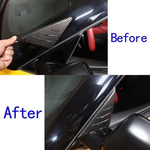 ABS Fiber Rearview Mirror Anti-Wind Buffet Spoiler Trim For Toyota Supra 2019-22 - Picture 8 of 10