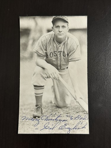 Gil English Signed Real Photo Postcard 3x5 Bees Giants Tigers Dodgers Christmas