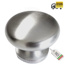 POMOLO POMO FISSO POMELLO CROMO SATINATO ø 65 MM MANIGLIA PORTA INGRESSO PORTONE
