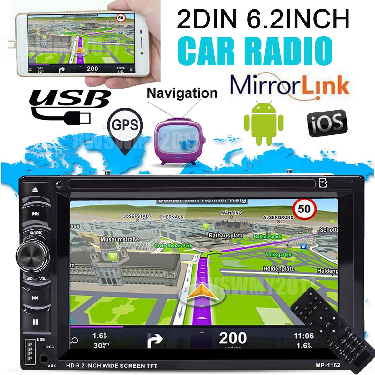 Double din car stereo with gps and bluetooth deals
