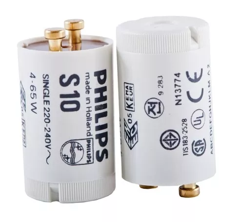 2 x Philips 4 65W S10 Ecoclick Fluorescent Tube Starter 220 240V