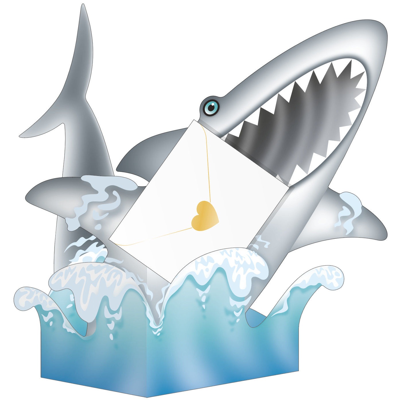 Shark Attack 3D Special Delivery Animal Greeting Card Blank Own Message Cards