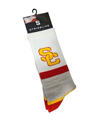 NCAA University USC Trojans Socks Strideline Premium Cotton Crew Cut