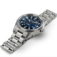 Hamilton Khaki Field 42mm Titanium Band Auto Blue Dial Men's Watch H70545140 2