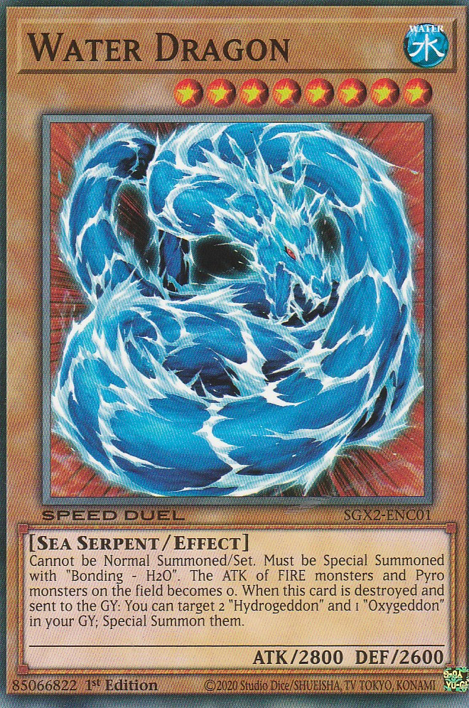 yugioh good water cards YUGIOH CARD WATER DRAGON SGX2-ENC01 1ST EDITION