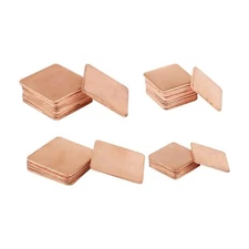 40Pcs Copper Heatsinks 4 Sizes 15 x 15mm 20 x 20mm Copper Pad Shim Thermal Ki...