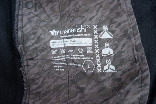 Maharishi MHI Hombres Web XLX Maosim Chaqueta de Bombardero, Abrigo, Lana, NUEVO - Imagen 19 de 20