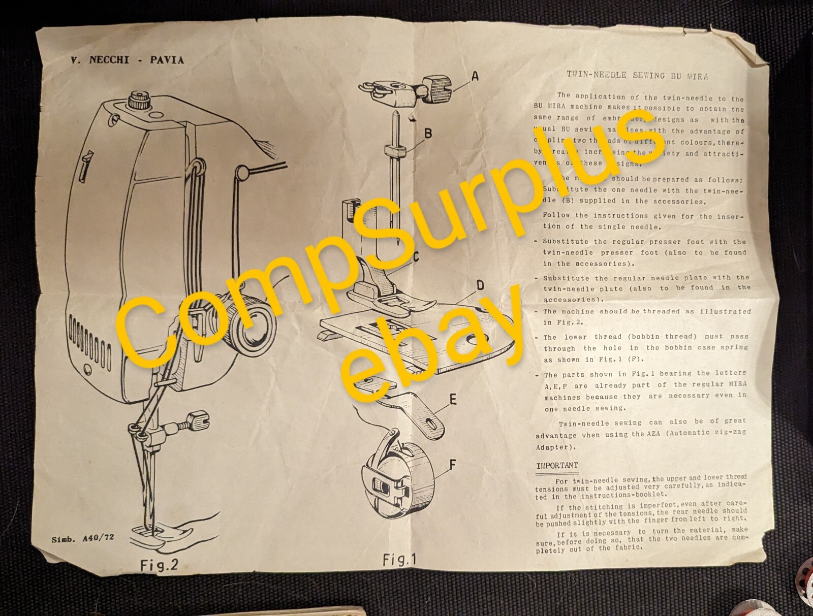 Necchi BU Mira Sewing Machine & original foot Controller