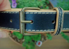 Women's Genuine LIZWEAR Black & Tan Designer Belt 1" Wide Size 10 EUC