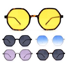 Mens Retro Squared Octagon Plastic Hippie Sunglasses