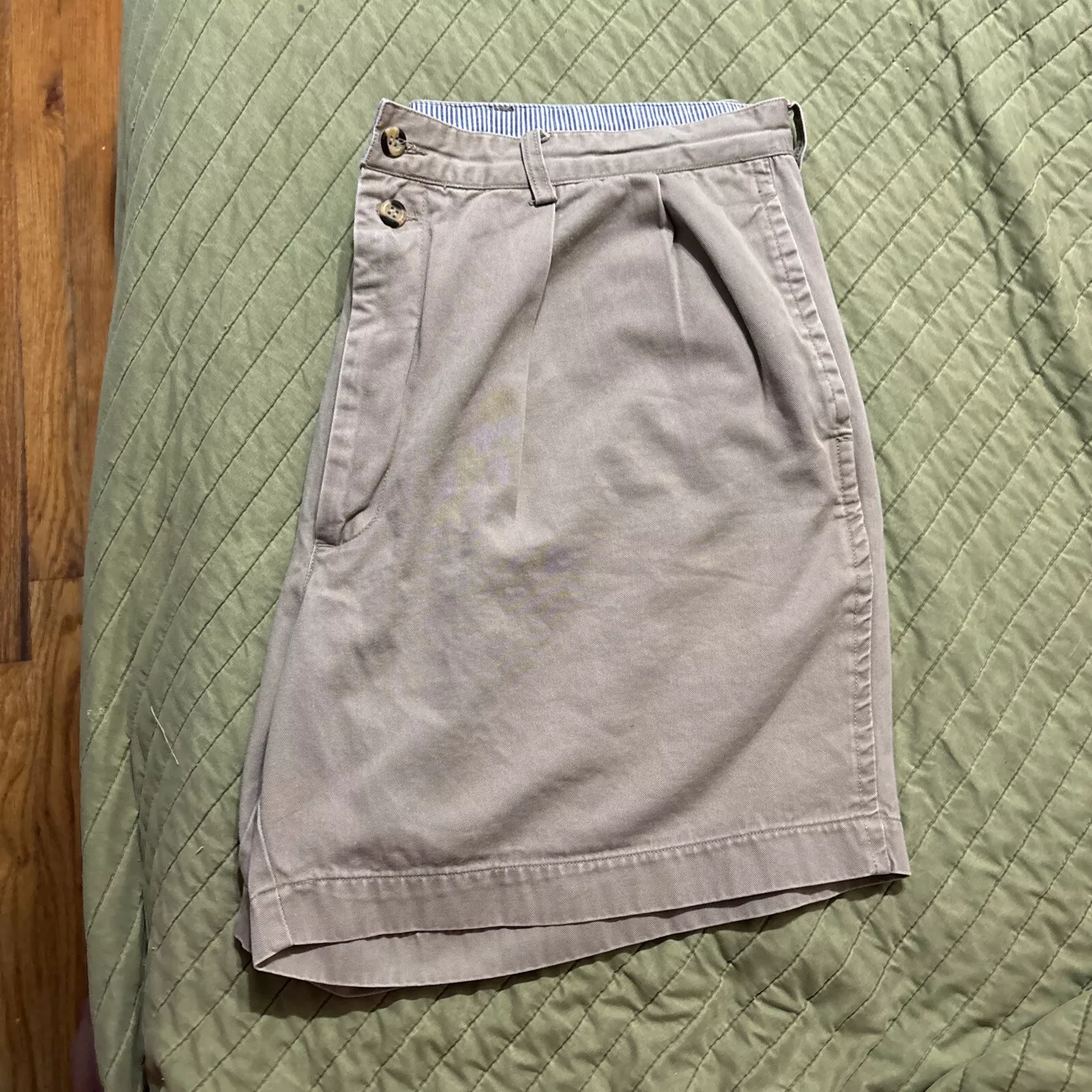 Short plissé homme Christian Dior Monsieur kaki 100 % coton, US 40, été
