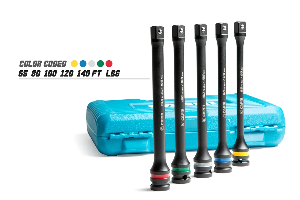 Capri Tools 1/2 in. Drive Torque Limiting Extension Bar Set, 65-140 ft-lbs - Image 3 of 4