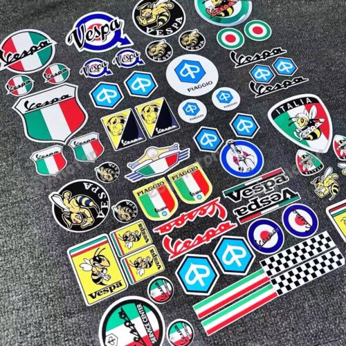 Motorcycle Fuel Tank Emblem Decals for Vespa Bike Track Badge Reflective Sticker - Picture 1 of 20