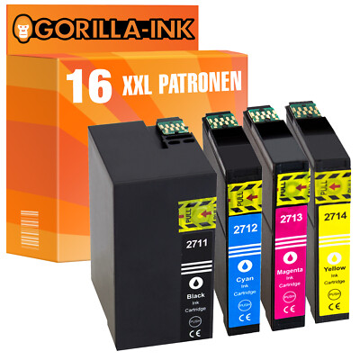 16 Patronen für Epson T2711-2714 27xl WorkForce WF-3620DWF WF-3620WF WF-3640DTWF