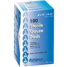Sterile Gauze Pad 4" x 4", 12-Ply Box of 100
