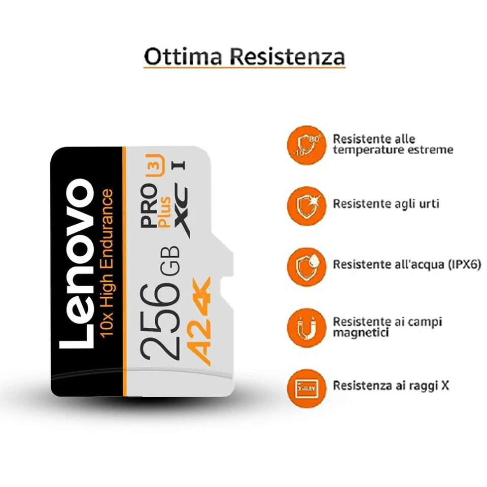 Micro Sd  256 512 GB 1 TB  con Adattatore SD A2 U3 Velocità di Lettura  100 MB/s - Imagen 2 de 4