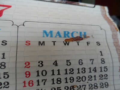 Vintage 1997 wall calendar w/ a Boy, Girl and dog design 32.5