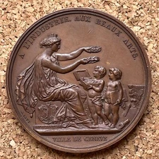 Switzerland, Geneva Industry and Art large bronze medal by A.Bovy E25234