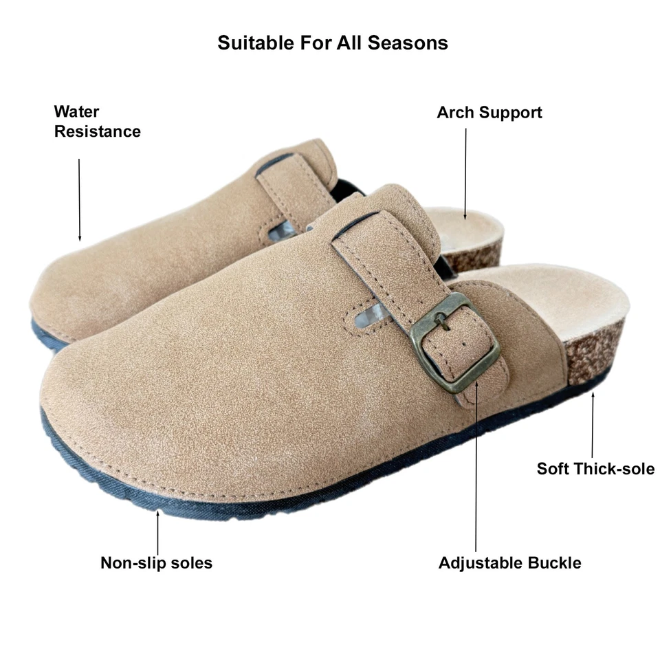 Clogs for Women Men Cork Footbed Sandals Soft Mules Potato Four Season Shoes - Image 3 of 4
