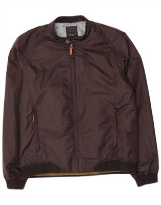 Ted Baker Herren Bomberjacke Größe 6 2XL Schwarz Polyester DW18