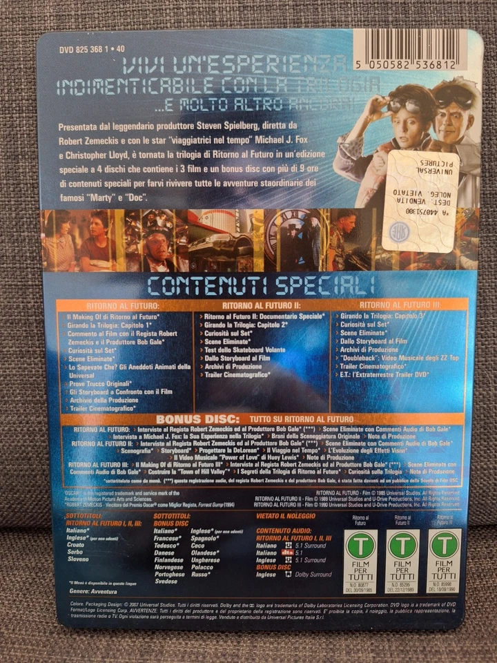 Dvd Steelbook Ritorno al futuro La Trilogia Platinum Edition Fuori Catalogo Raro - Immagine 2 di 3