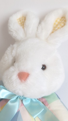 DE COLECCIÓN SELLO BUFFY CONEJITO DE PASCUA CONEJO PASTEL CUADROS PELUCHE JUGUETE - Imagen 4 de 8