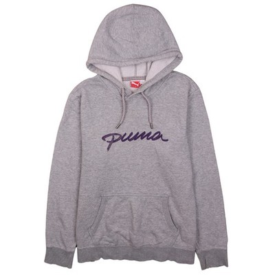 Puma Damen Pullover Sweatshirt grau mit Kapuze UK 16 gesticktes Logo