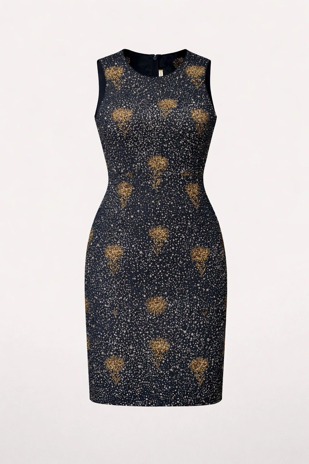 Balenciaga — Balenciaga Ghesquière 2007 Popcorn Cloqué Stardust Floral Dress Sz 6 Navy Fairy
