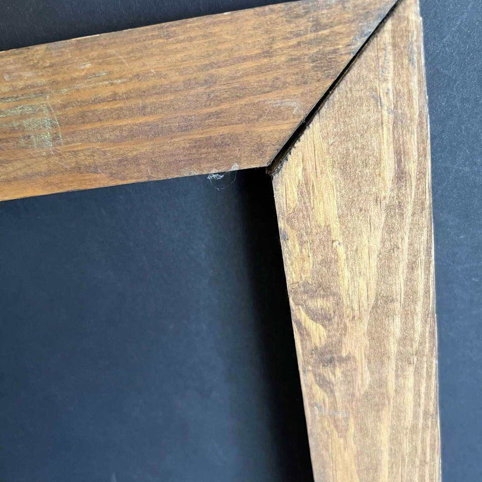 Rustic Wooden Picture Frame Handmade No Glass 12 By 7" Brown Stain Made USA - Image 2 of 4