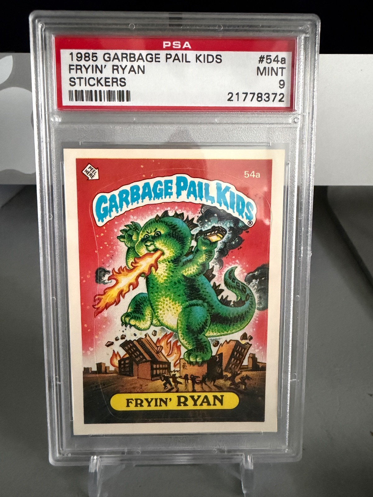 1985 Topps GARBAGE PAIL KIDS STICKERS Matte #54A Fryin' Ryan front