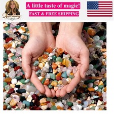Mixed Crystal Chips Bulk 1lb 1200 Pcs Assorted Natural Tumbled Stone Chips Po...
