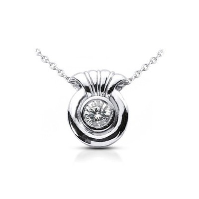 3/4 CT G VS2 Round Cut Natural Certified Diamond Platinum Solitaire Pendant