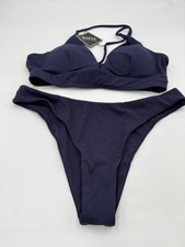 New ZAFUL Size 8 Dark Ink Swim Bikini Two Pieces Suit Removable Padded Cups