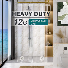 Heavy Duty Stall Shower Curtain Liner 12 Gauge, 36 X 72 Inches Clear Weighted Pl