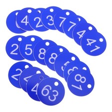 100 Pcs Plastic Digital Signage Key Labels Tags Numbered Hanger Round