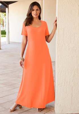 Jessica London Women's Plus Size Stretch Cotton T-Shirt Maxi Dress