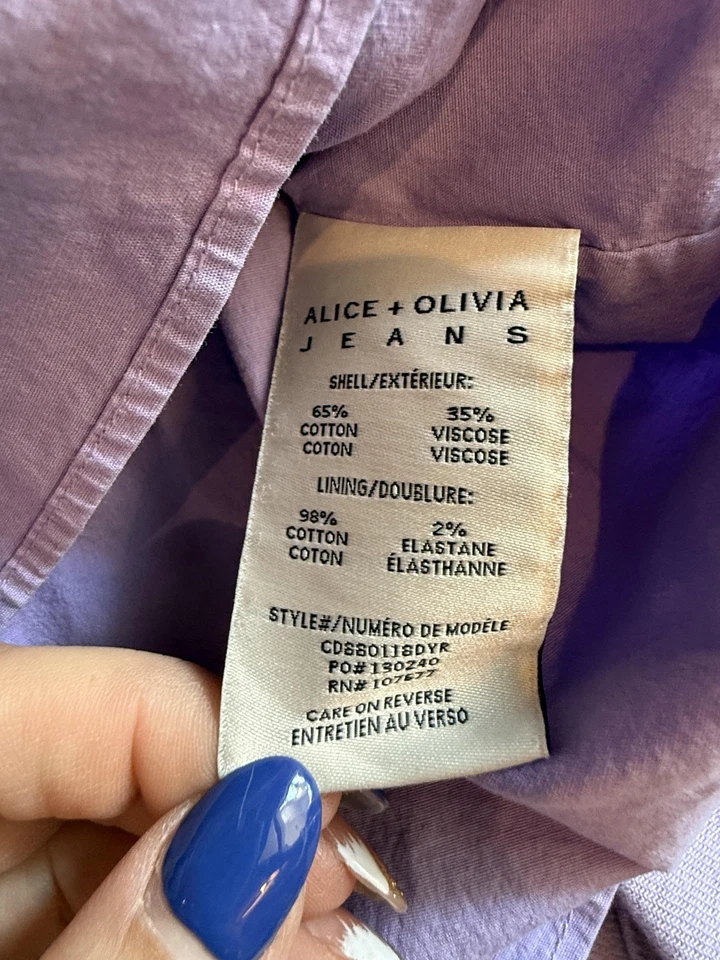 Falda Jeans Alice + Olivia Mujer 29 Lavanda Carter Denim Volantes Acampanada Cremallera Foto 2 de 4