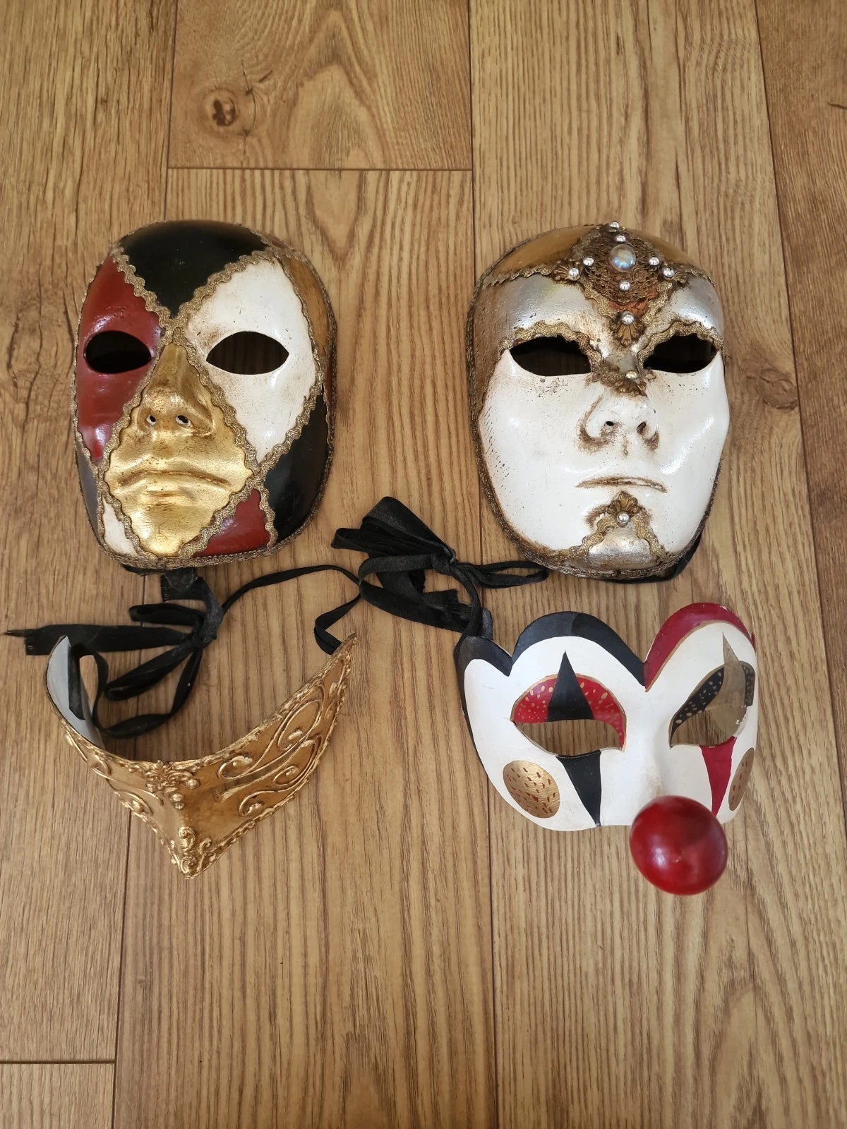 4x Venetian Masks Masquerade Mask Decoration Cosplay Mask Full & Half Face