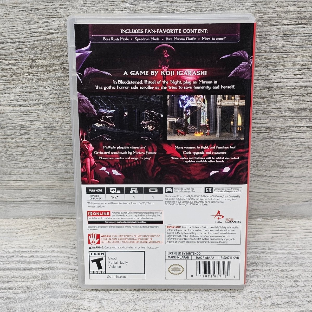 Bloodstained Ritual of the Night Nintendo Switch Video Game