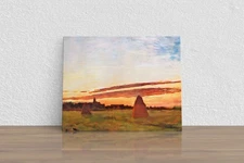 Claude Monet "Grainstacks at Chailly at Sunris" Canvas Print Wall Art Home Decor
