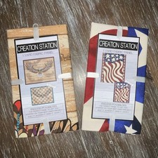 Creation Station, 1 Yard Fabric Panel, Set Of 2, Eagle  Flag, 100 Cotton