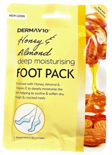 Image of Derma V10 Deep Moisturising Foot Pack - Honey & Almond Pack 1