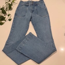Image of FRAME Caye High Rise Wide Leg Flare Jeans 28 Light Wash Patch Pocket NWOT
