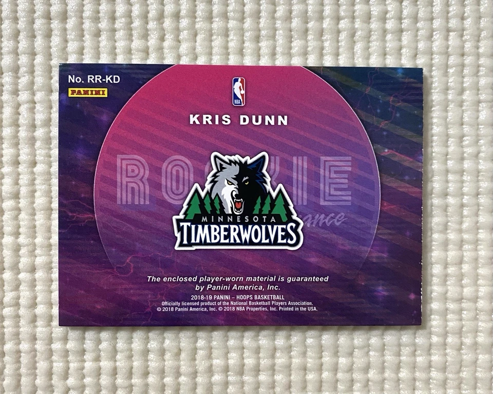2018-19 Panini NBA Hoops - Rookie Remembrance Kris Dunn #RR-KD (MEM) #11/25 - Image 2 of 4