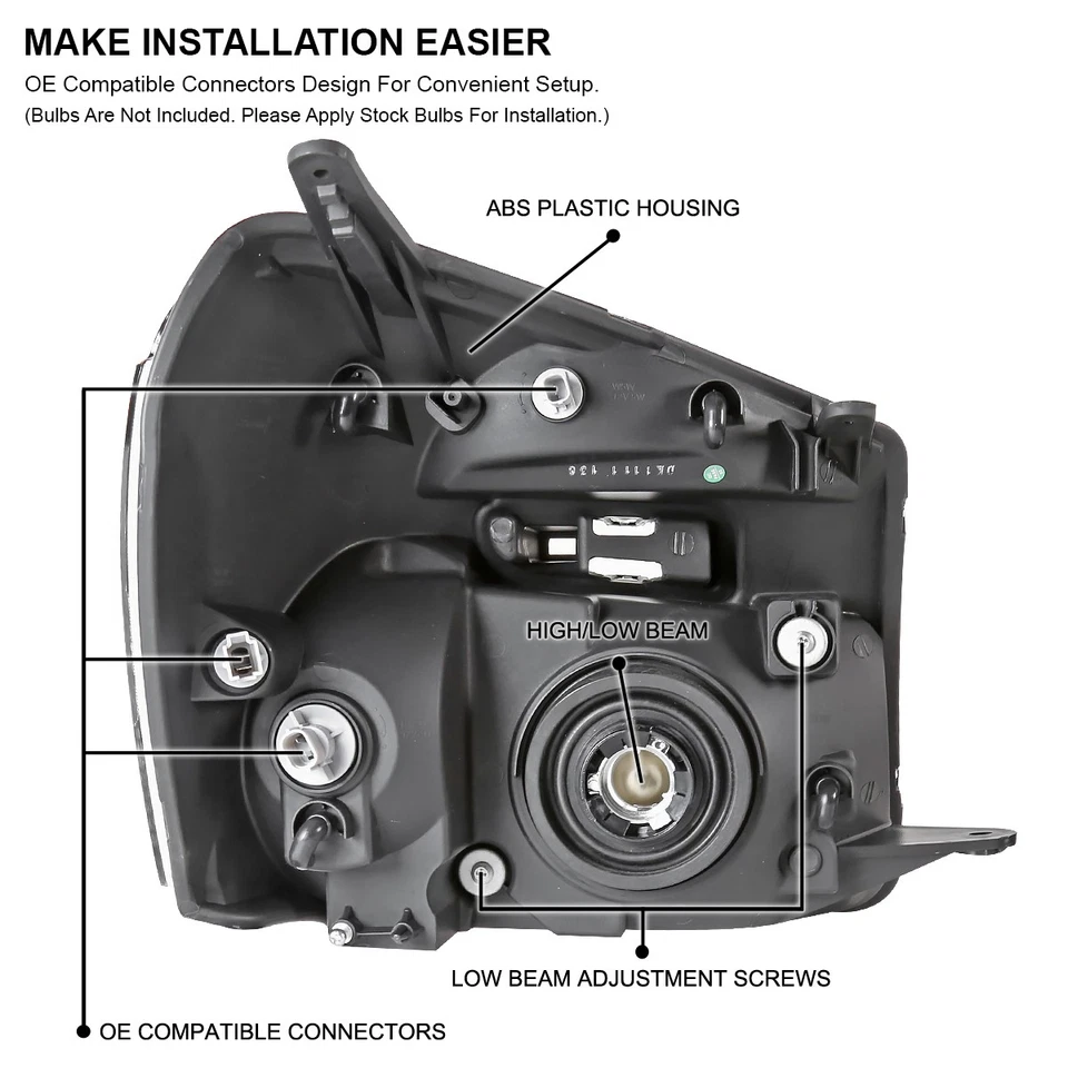 Fits 2005-2009 Chevy Equinox Headlights Headlamps Replacement Left+Right 05-09 Foto 4 de 4