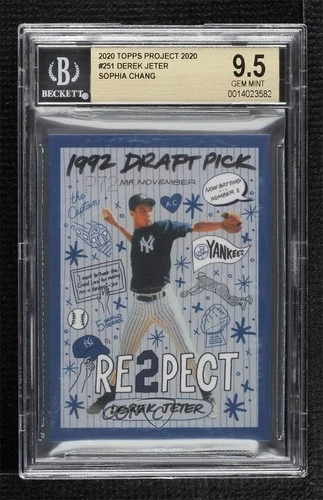 2020 Project 1993 Topps /4123 Derek Jeter Sophia Chang #251 BGS 9.5 GEM MINT HOF