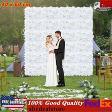 6Pcs Artificial Flower Wall Panel Backdrop Wedding Party Background Venue Decor